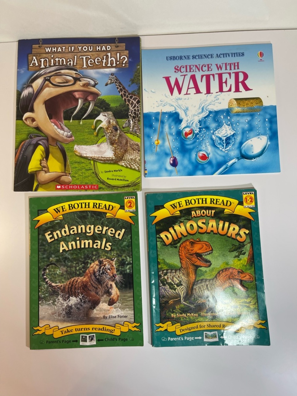 Dinosaur, Science & Animals Kids Book Lot Of 4 Reading Bundle Boys Homeschool